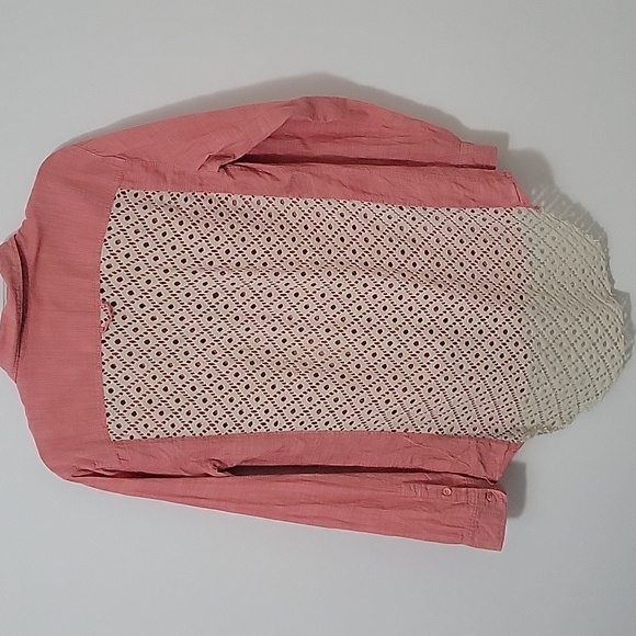 Free People Heather Red Button-Up Blouse, Size Medium - Picture 5 of 9